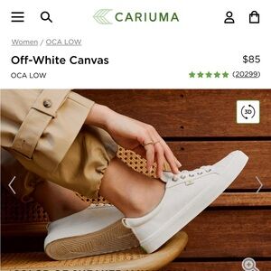 Cariuma Oca Low White Canvas Sneakers Shoes Comfort Lace Up Women 7 Men 5.5 New